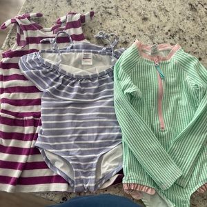 Girls Ruffle Butts (size 5) & Hanna Andersson Swimsuit (size 6-7) Swim Cover(4)